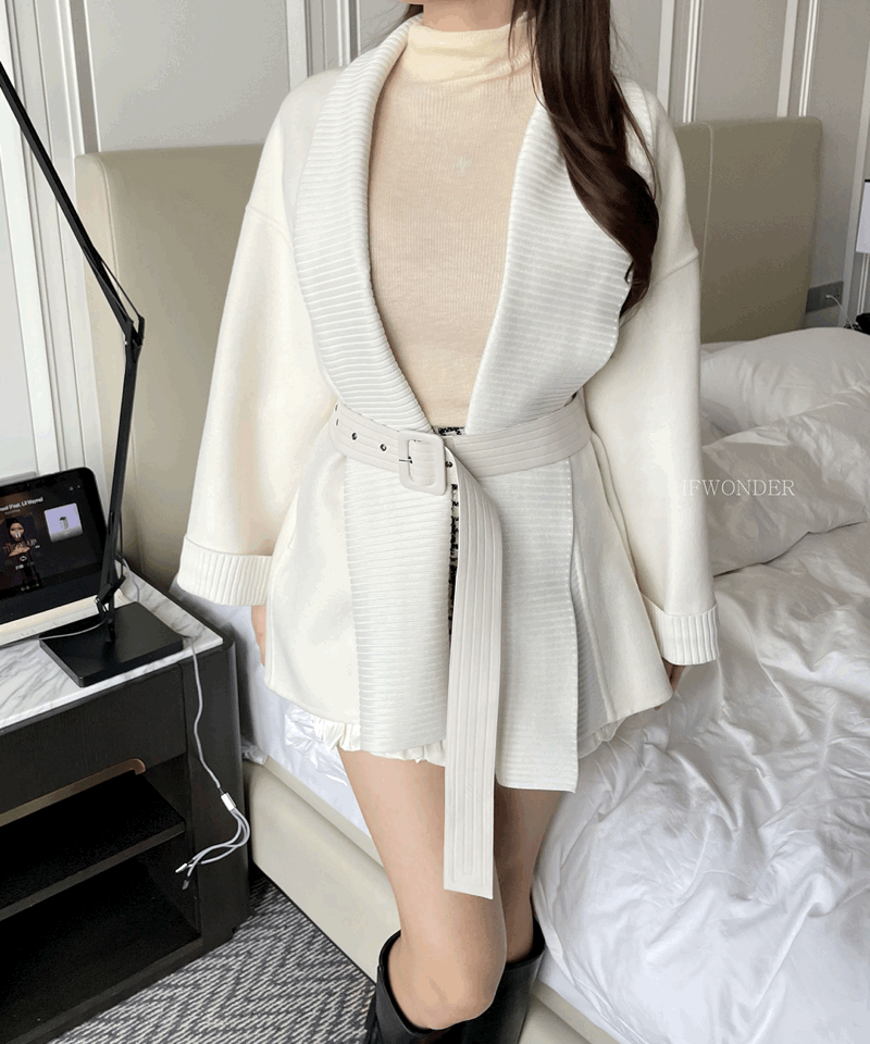 [수입] pure cashmere belt half-coat